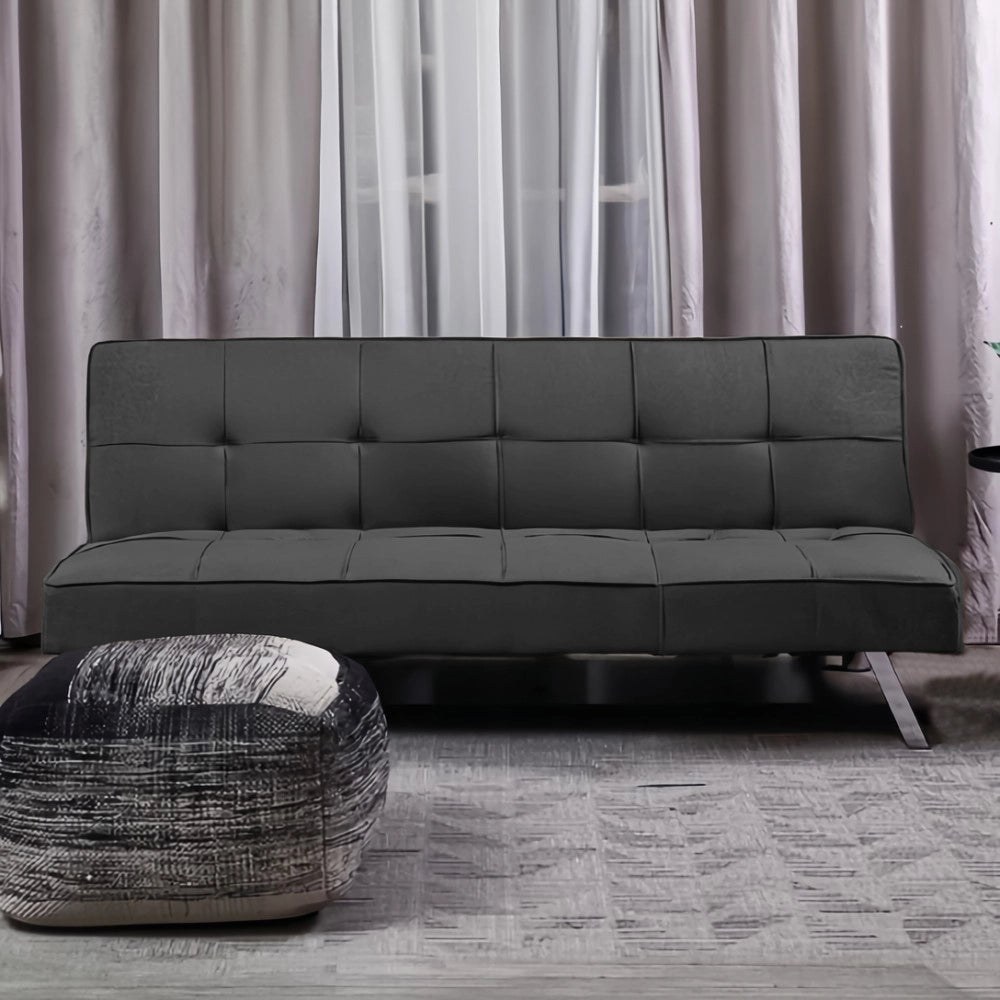 Divano click-clack Daynora grigio scuro con funzione letto 168x83x75.5H