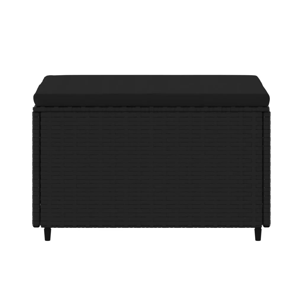 Poggiapiedi da Giardino con Cuscini in Polyrattan Nero 319789
