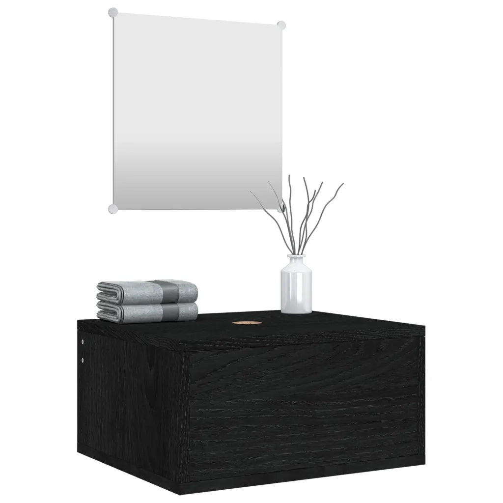 Set Mobili da Bagno | Armadio da bagno 2 pz Nero in Legno Multistrato