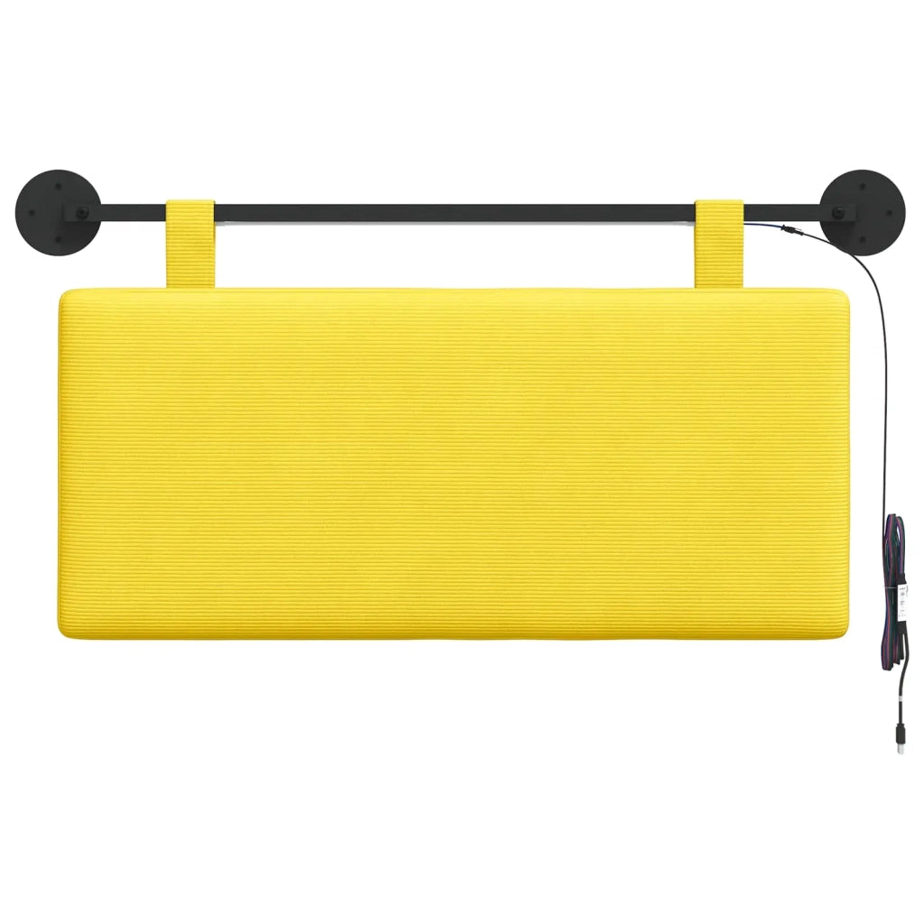 Testiera sospesa Con luce LED Giallo Chiaro Tessuto in Cords