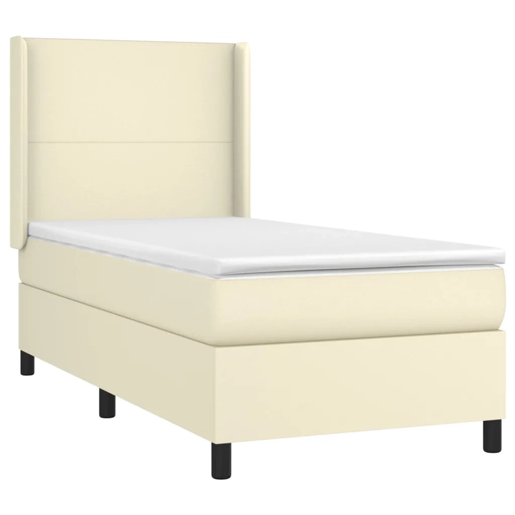 Giroletto a Molle con Materasso Crema 80x200 cm in Similpelle 3132347