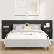 Testata con Comodino 3 pcs Rovere Nero Legno multistrato 3416091