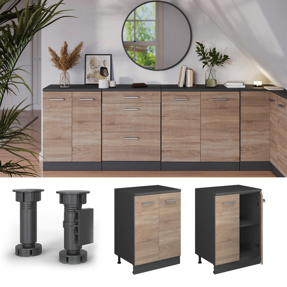 Mobile per mansarda Rion Sonoma/Antracite 60 x 83.8 cm senza inclinazione con 2 ante Vicco