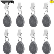 Assestatori di tavolo con peso marzocco grigio piatto, clip in acciaio inossidabile, 8 pezzi, 35 x 1 cm, assestatori di tavolo
