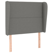 Testiera | Testata ad Orecchio Grigio Scuro 93x23x118/128 cm in Tessuto