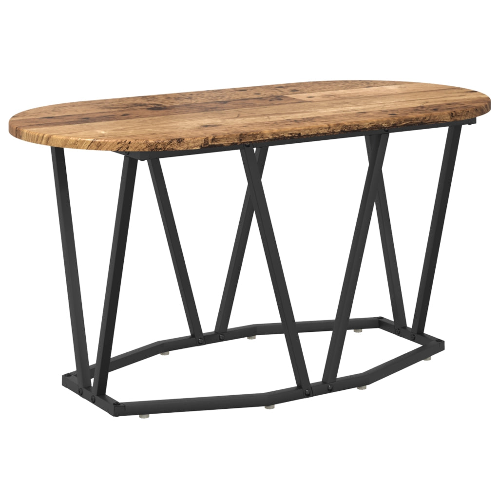 Tavolino da caffÃ¨  in legno riciclato 80x40x40,5 cm in legno ingegnerizzato e metallo