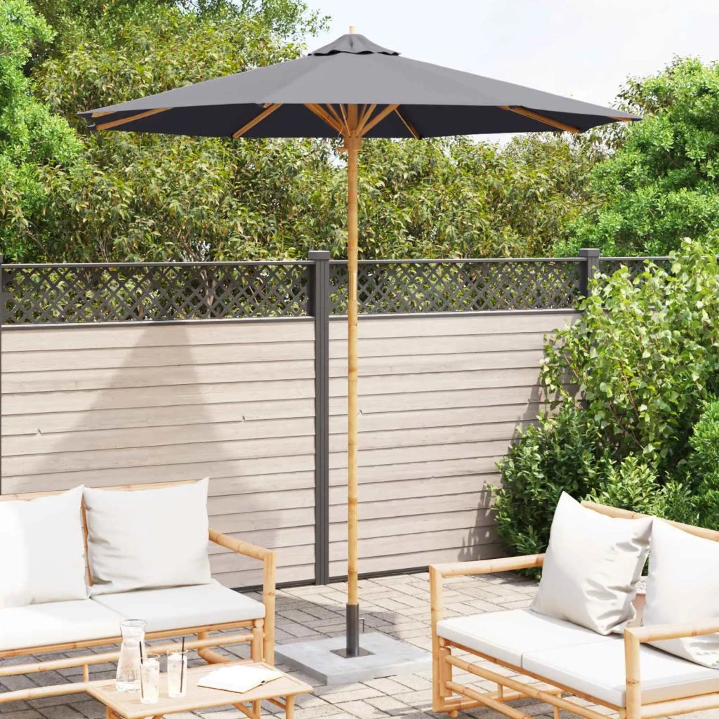 Ombrello da giardino Grigio scuro Ø 240 x 260 cm Bambù 4108087