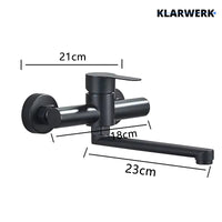 MAX |rubinetto miscelatore gastronomia montaggio a parete nero|rubinetto cucina professionale acciaio inox con doccetta|ristorante parete bocca piatta