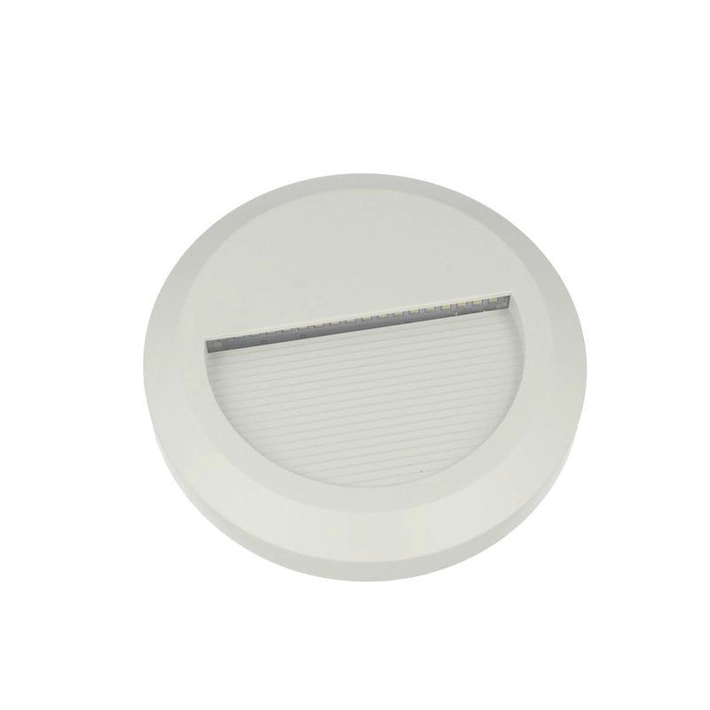 Faretto Luci Led Segnapasso Rotondo Carcassa Bianca 2W Bianco Neutro IP65 Montaggio a Plafone SKU-1314