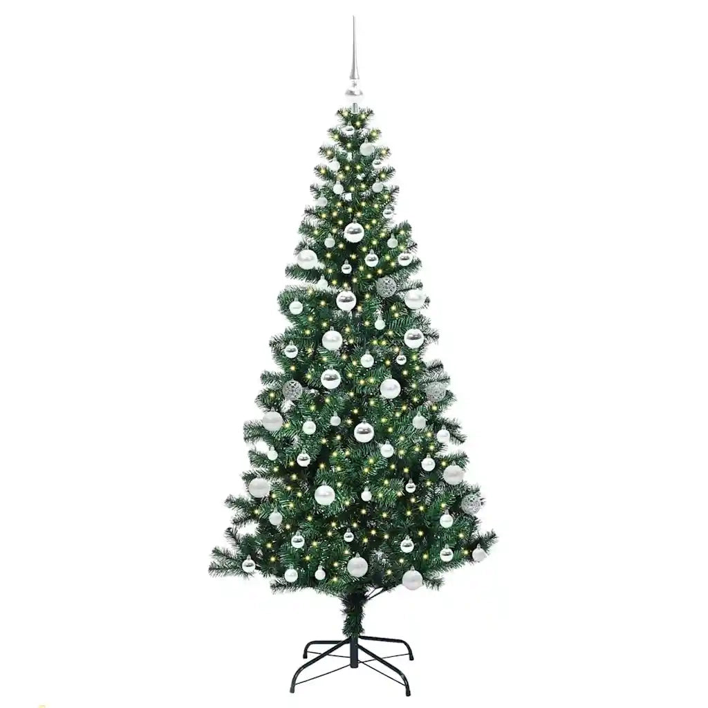 Albero di Natale artificiale con luci integrate Verde 180 cm 3396767