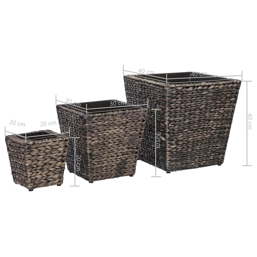 Letti Rialzati 3 pz in Giacinto Intrecciato Marrone 45572
