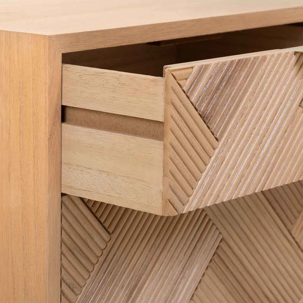 Comodino in legno con 1 porta e 1 cassetto marrone 42x34x70