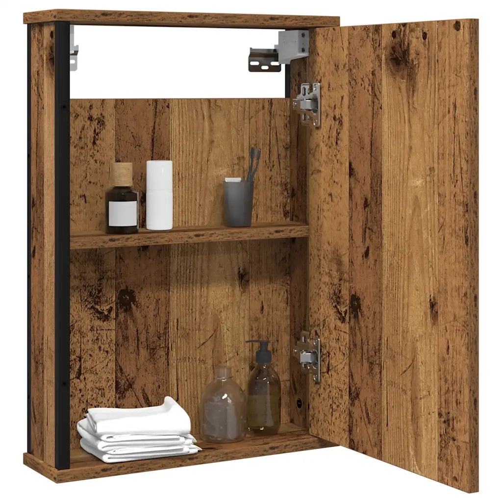 Mobile bagno con specchio-Armadietto a Specchio da Bagno-Mobile bagno con specchio-Armadietto a Specchio da Bagno Legno Antico 42x12x60 cm Truciolato