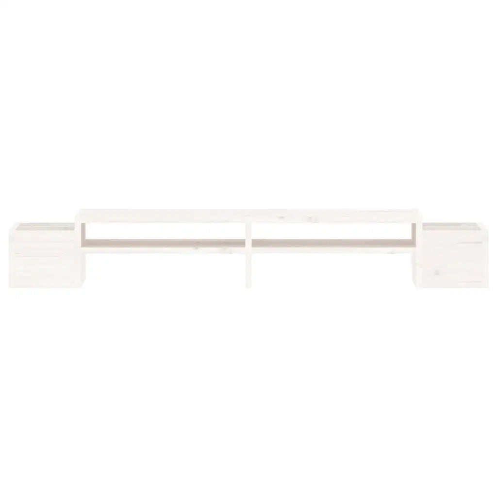 Supporto per Monitor Bianco100x27,5x15cm Legno Massello di Pino 813970