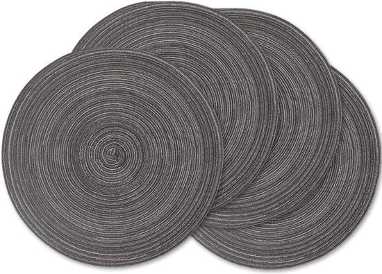 Set di tazze da tavolo in rilievo, insieme di 4 tazze da tavolo lavabili 38 cm nero