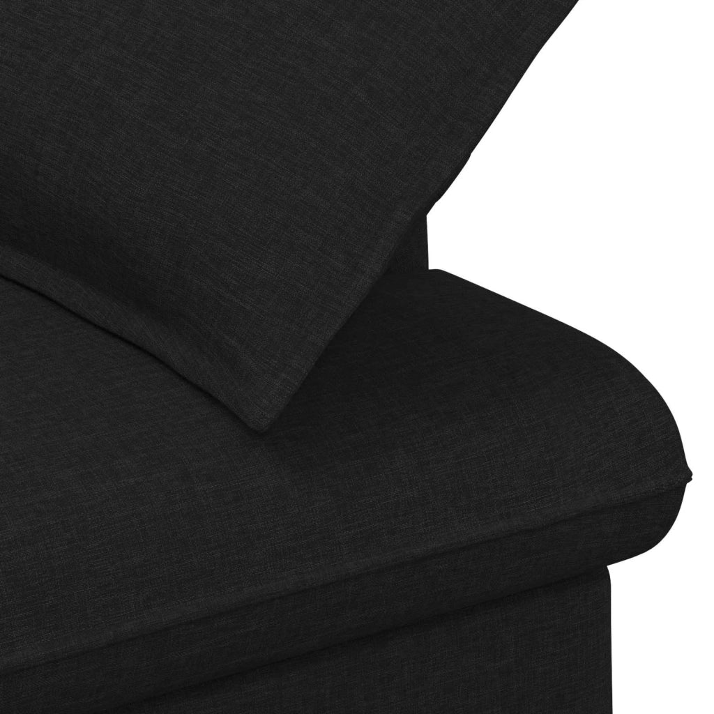 Loveseat con bottoni imbottiti Nero 111 x 68 x 80 cm Tessuto 42041798