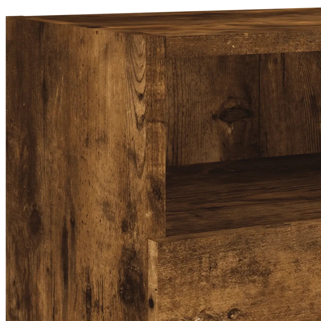 Mobili TV Parete 2pz Rovere Fumo 100x30x30 cm Legno Multistrato 836891