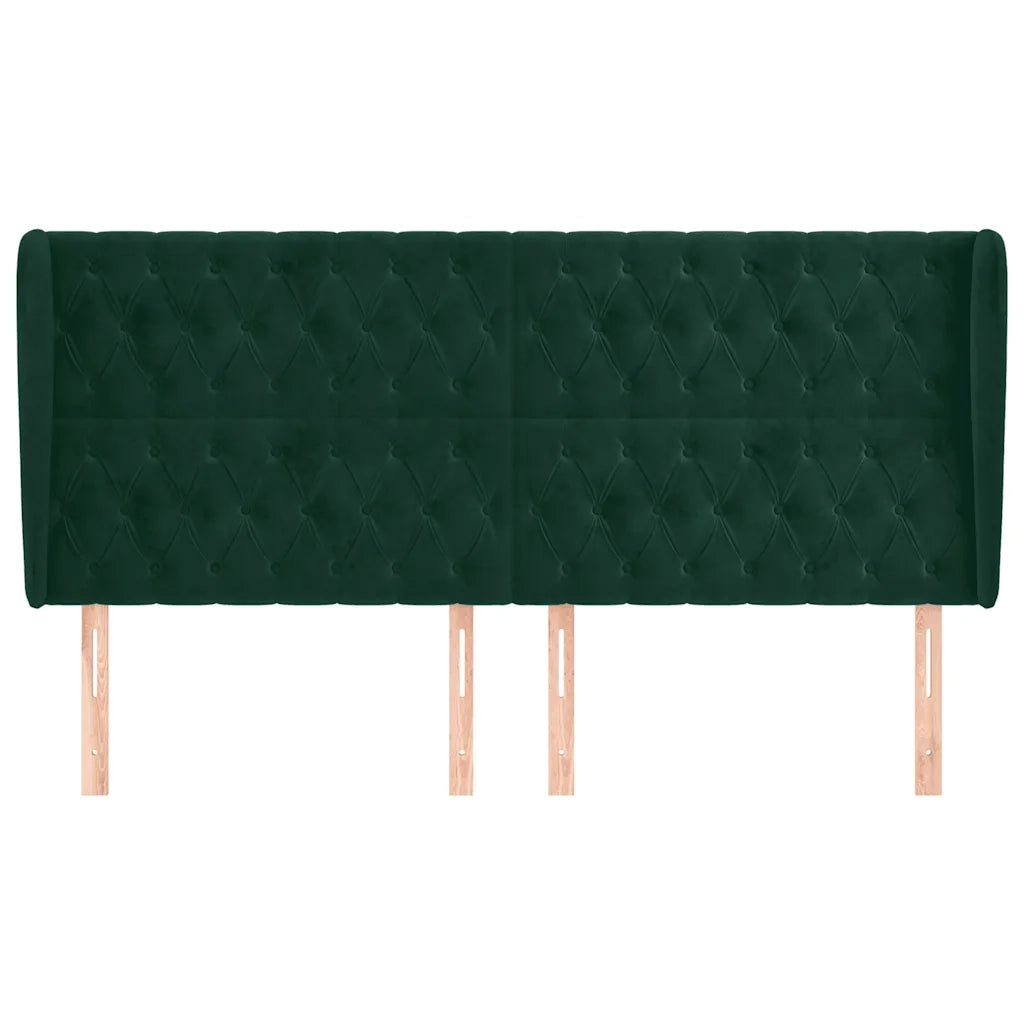 Testiera ad Orecchio Verde Scuro 183x23x118/128cm in Vellutocod mxl 121612