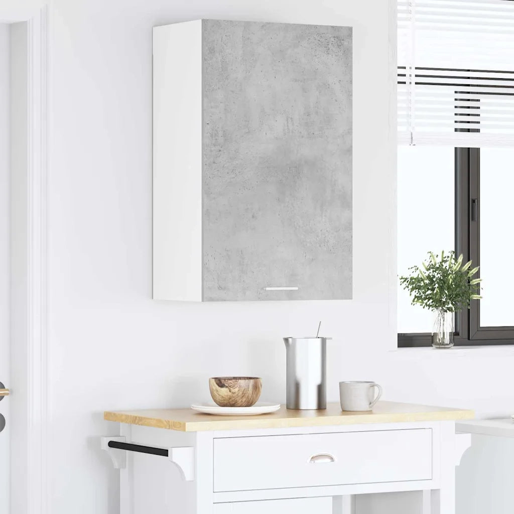 Armadio pensile Grigio Cemento e Bianco 50 x 31 x 80 cm