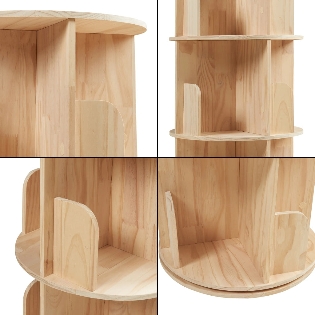Libreria Girevole Chasek per Cameretta a 4 Livelli in Legno di Pino 125 x Ø44 cm [en.casa]