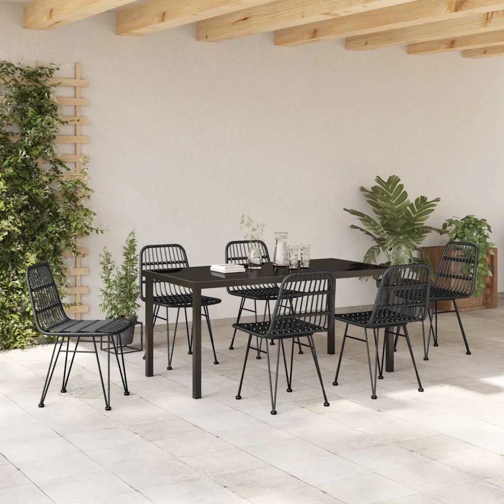 Set da Pranzo per Giardino 7 pcs Nero 3379202