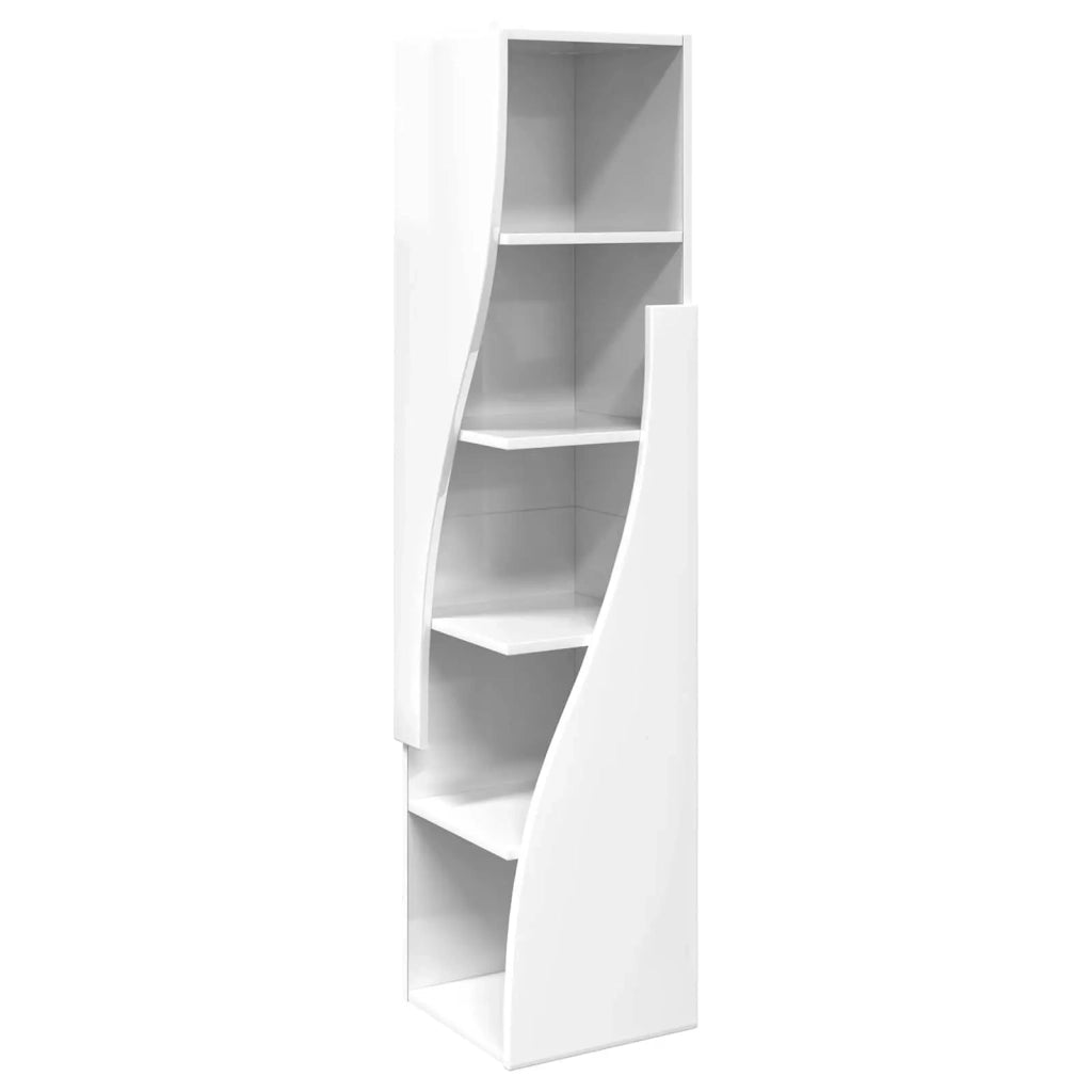 Mobile angolare 32x32x140cm Legno ingegnerizzato Bianco Lucido 889879