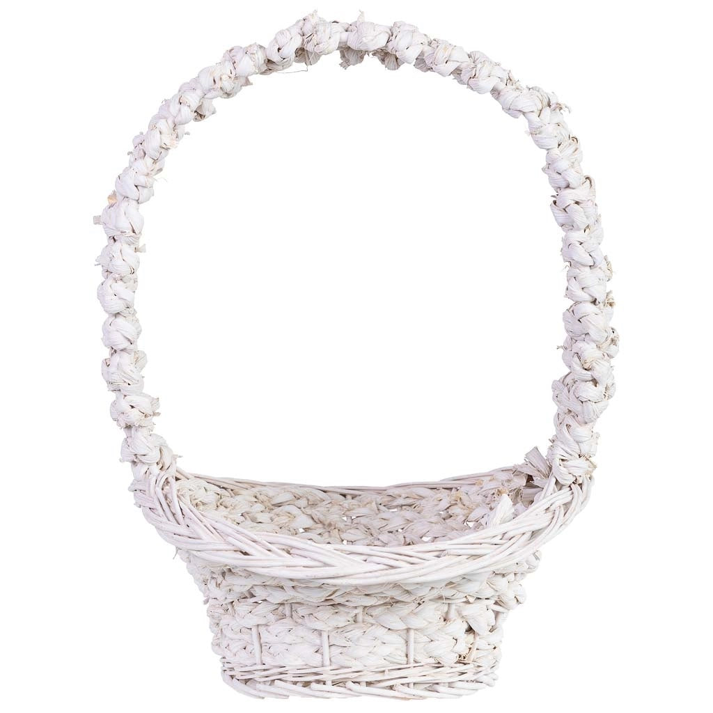 Cesto in vimini bianco 38x31x13/16/43h cm