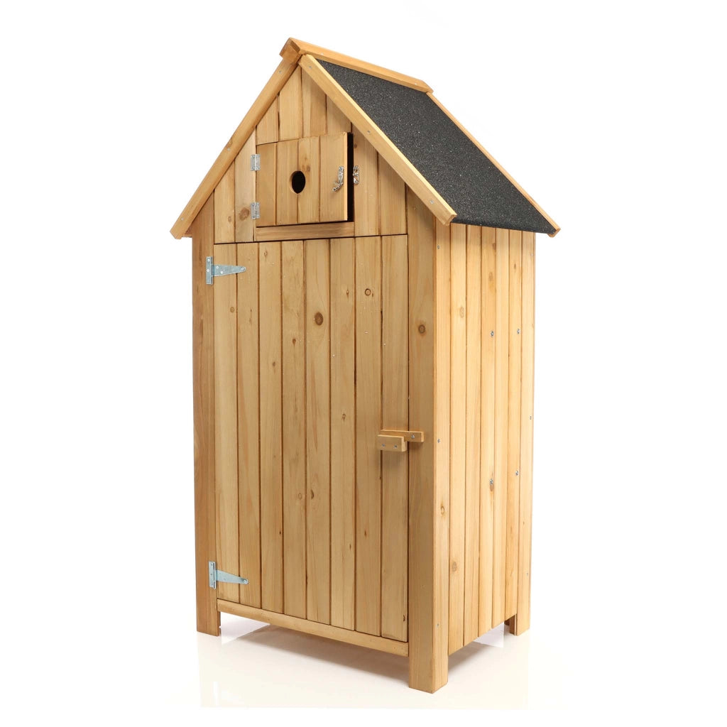 Armadio da giardino a casetta In legno d'abete con tetto in bitume 770x540x1370 mm Per esterni