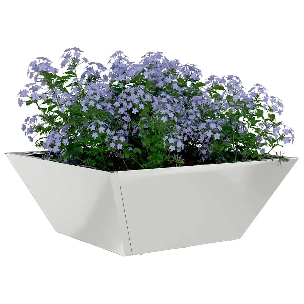 Vaso da giardino Argento 40 x 40 x 15 cm Acciaio zincato 873820