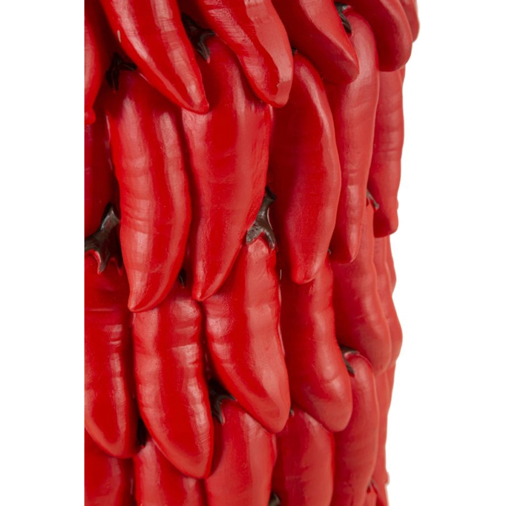 Vaso Decorativo Peperoncini, Rosso, Poliresina, 20x20x34 cm