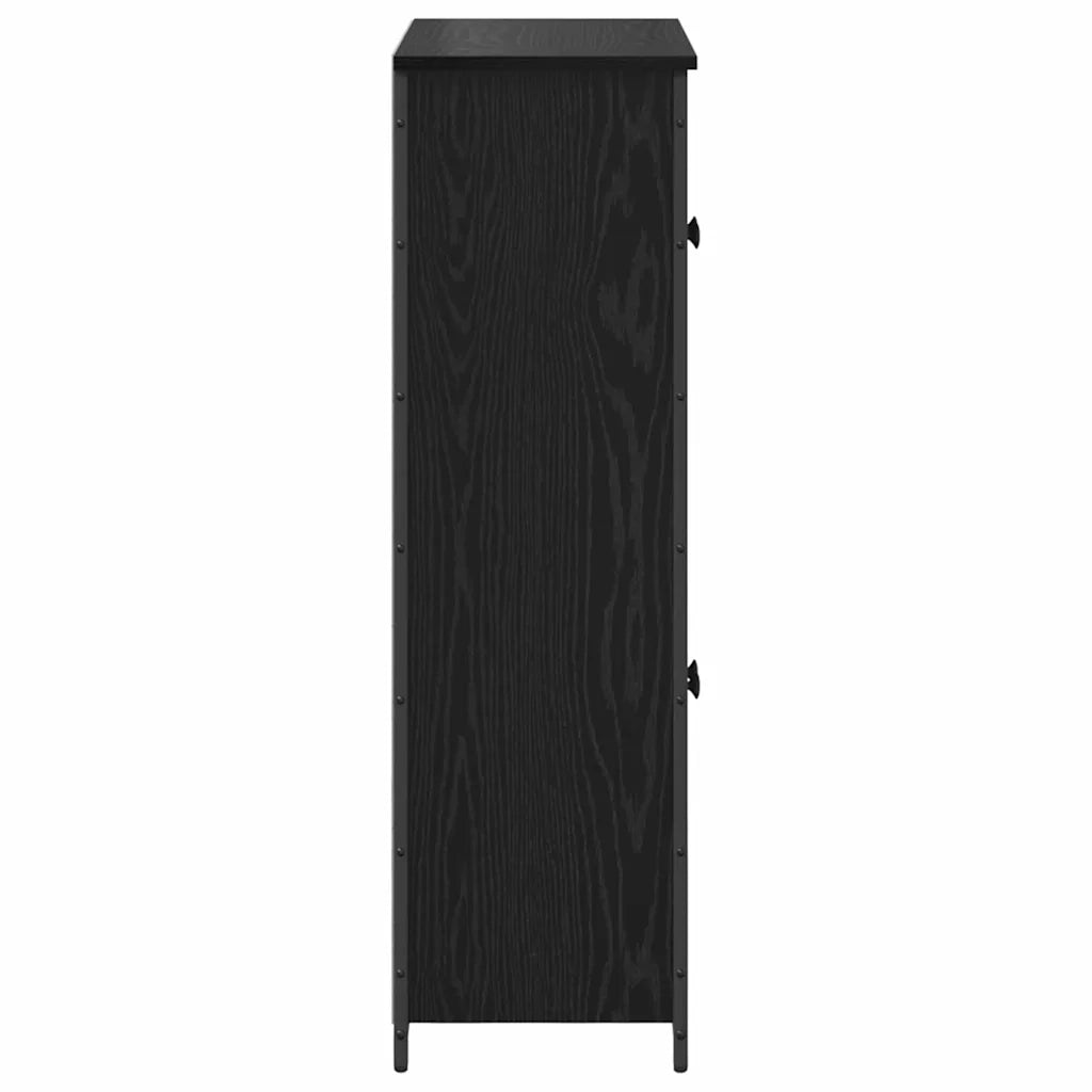Credenza | Madia | Buffet da pranzo | Armadio da pranzo Rovere Nero 62 x 32 x 106,5 cm Legno multistrato
