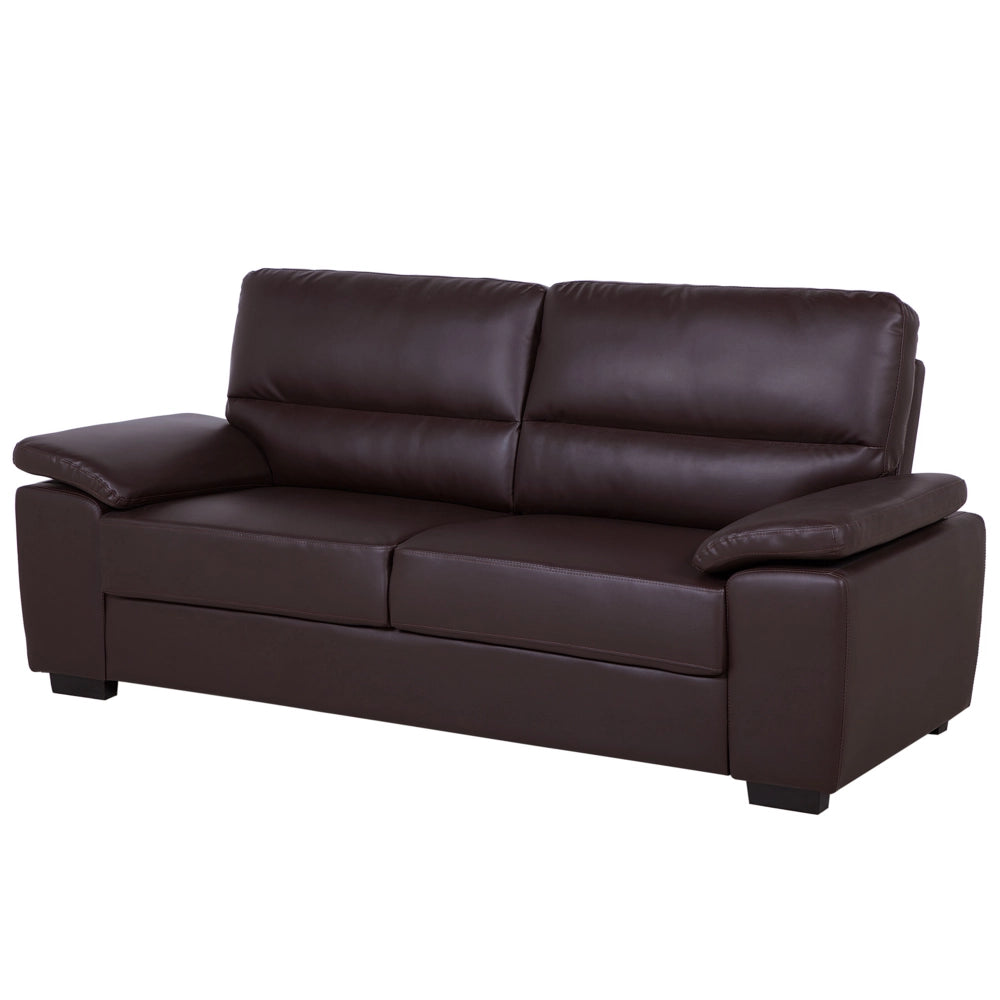 Divano da soggiorno in ecopelle a 3 posti marrone moderno soggiorno