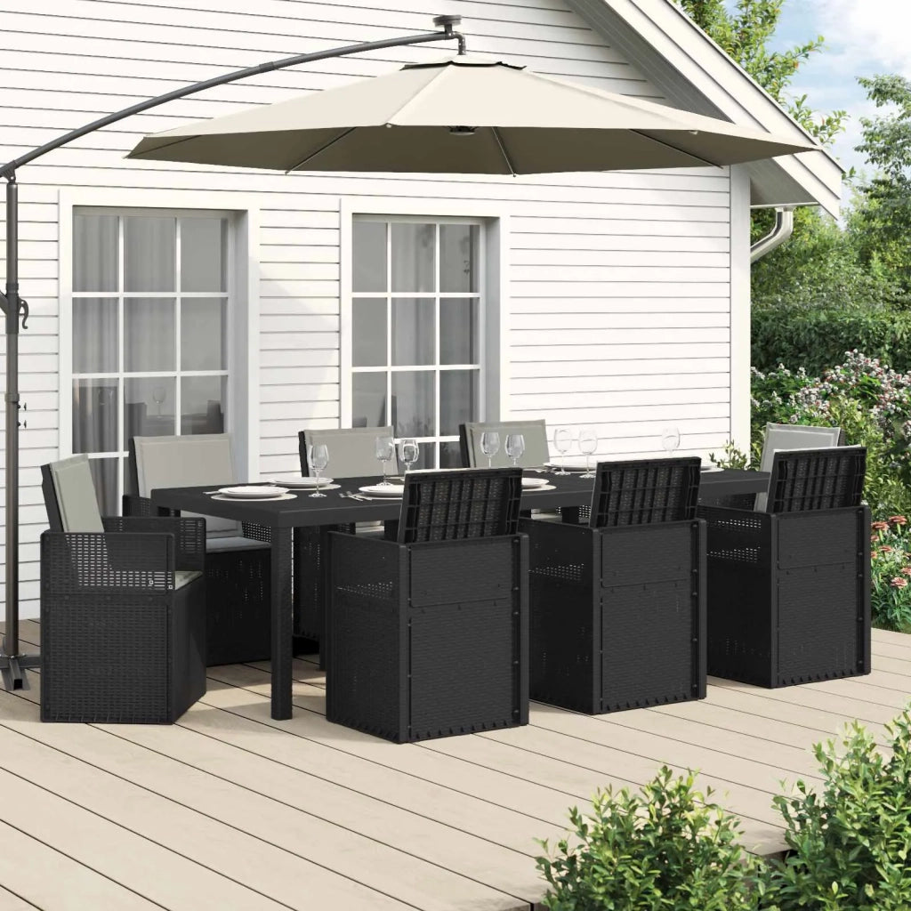 Set da Pranzo per Giardino 9 pcs Antracite e Grigio chiaro PP 3430090