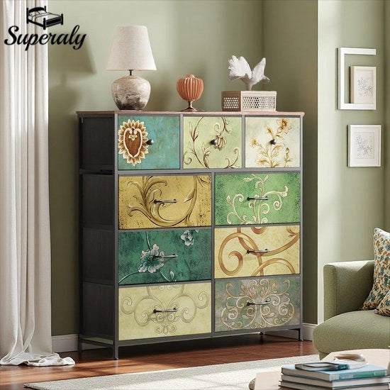 Pannello per letto - 9 pannelli - Struttura in metallo - Lame in legno - Design Retro Rock