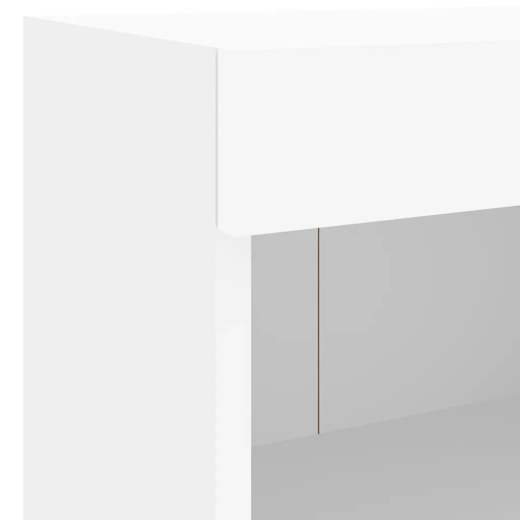vidaXL Mobili TV a Muro con LED 5pz Bianchi in Legno Multistrato