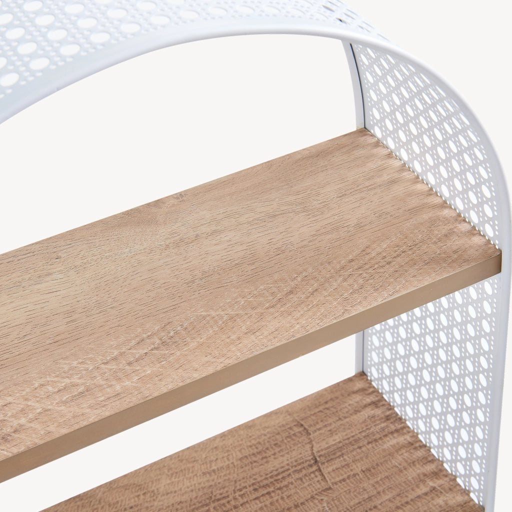 Scaffale da Parete Jäller Design Arcuato Traforato 53x35x14 cm Bianco [en.casa]