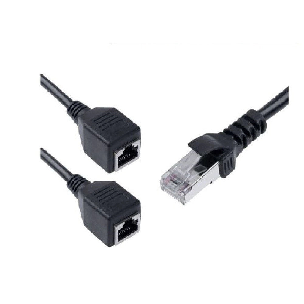 Trade Shop - Cavo Ethernet Rj45 Porta Lan Porta Da 1 A 2 Adattatore Connettore Maxtech Sp-l01 -