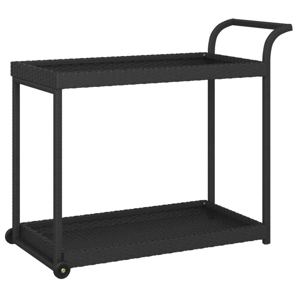 Carrello da Bar Nero 100x45x83 cm in Polyrattan CFW1817720