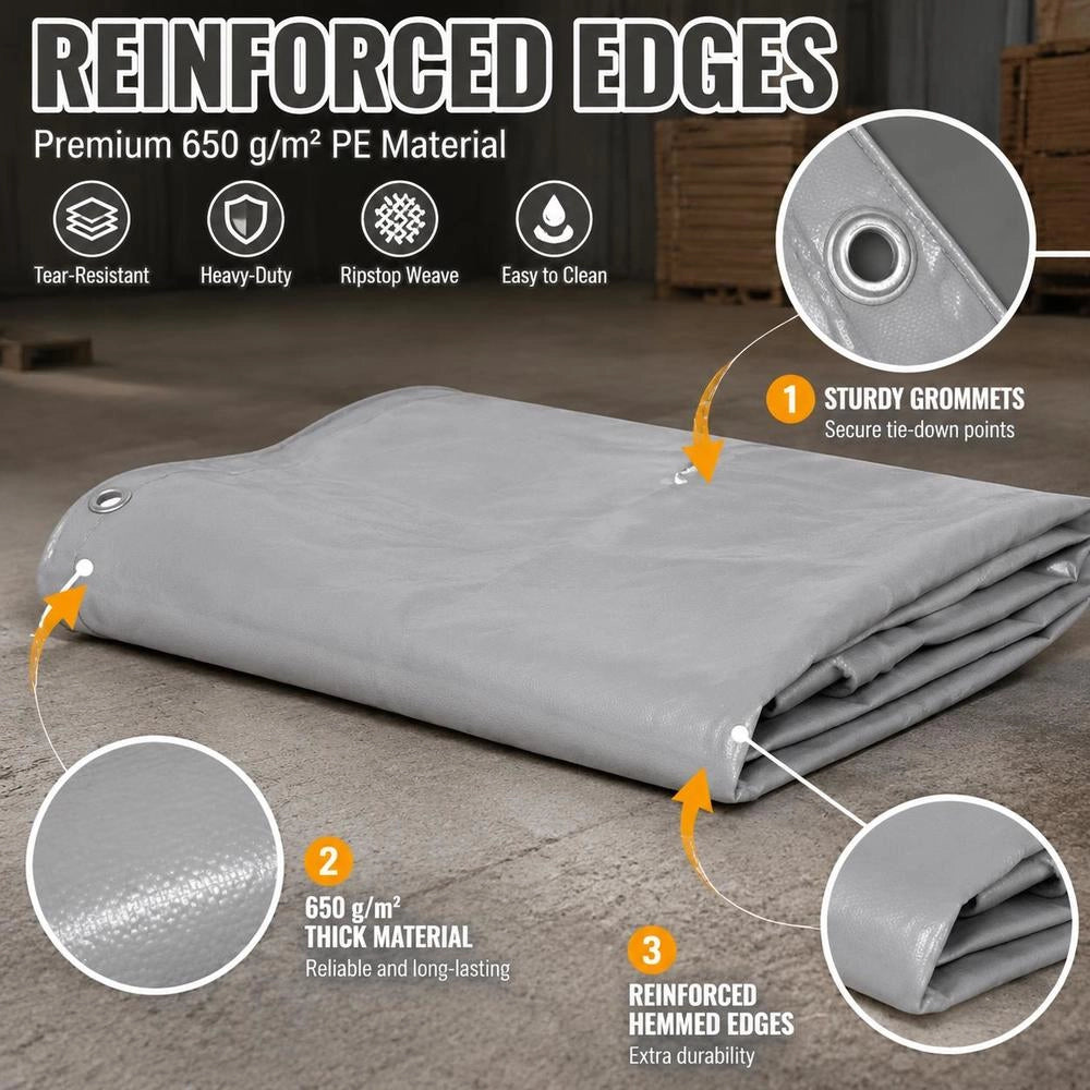 Tarpaulin 650 G/square Meter 3.5 X 5 M Grey