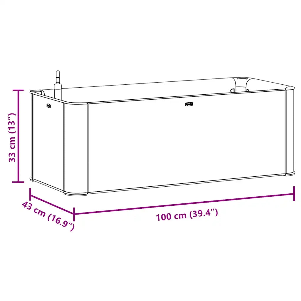 Letto Rialzato da Giardino con Irrigazione Grigio 100x43x33cm 317576