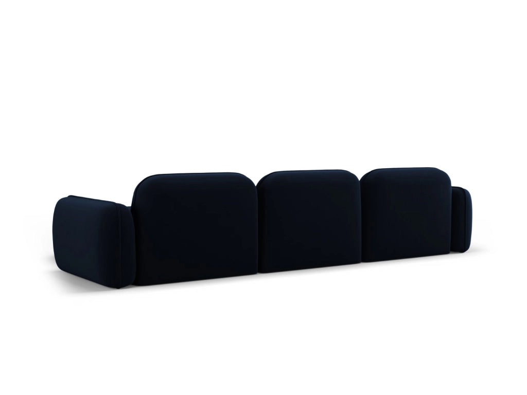 Cosmopolitan Design - Divano angolare modulare destro "Sydney" 4 posti in velluto blu reale 