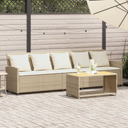 Divano da Giardino con Cuscini a 5 Posti-Sofa da Giardino-Divano da esterno Beige in Polyrattan 578873