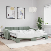 Divano Letto Estraibile Materassi Grigio Chiaro 100x200 Velluto 3196960