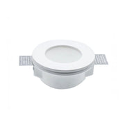 Portafaretto Da Incasso A Scomparsa Corpo Rotondo In Gesso Vetro Satinata Portalampada GU10 Incluso SKU-3692