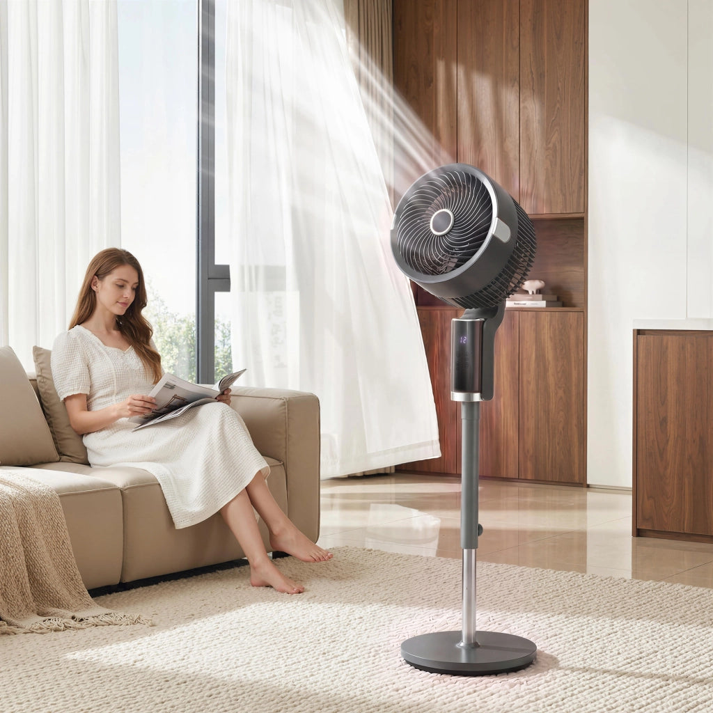 Ventilatore da pavimento con telecomando e timer ¨C zephmum ¨C Grigio 8 velocit¨¤ oscillante