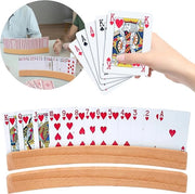 Set di 2 teniere per bambini, teniere per carte da gioco, teniera per carte, teniera in legno 33 cm, stand per carte senza mani, teniera per giocatori per bambini, anziani, adulti, disabili