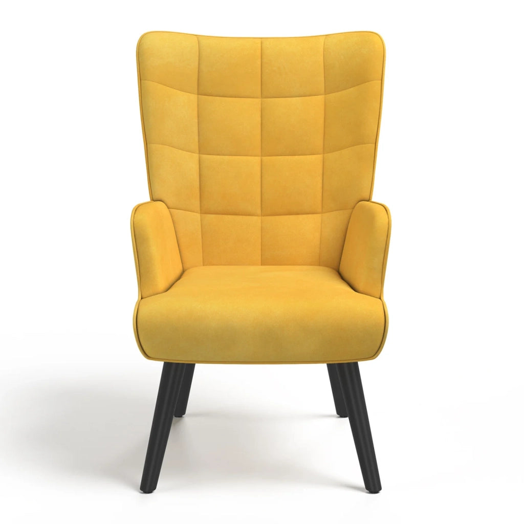 IDMarket - Poltrona scandinava ANIA in velluto giallo