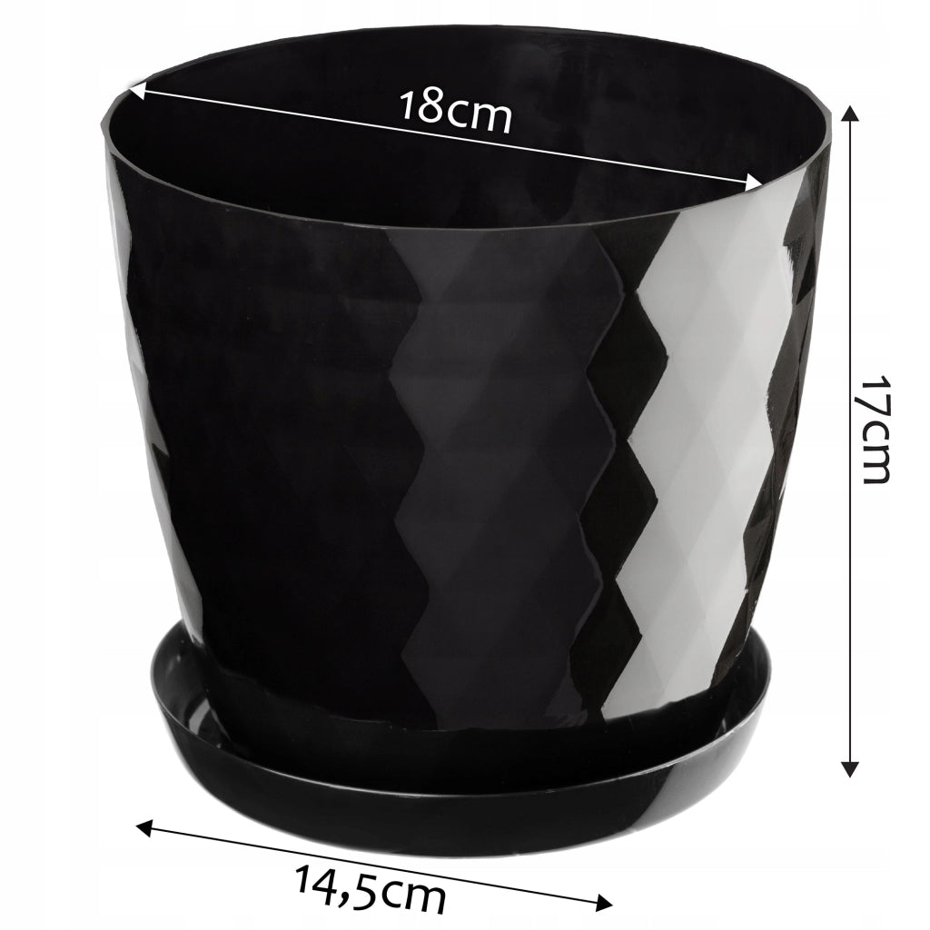 Vaso da fiori in plastica KADAX con supporto, coprivaso, 18 cm, nero, Kadax