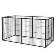 Recinto per Cani Aggiustabile ¨C zephmum ¨C Grigio 6 Pannelli 82.5-150x79x81 cm