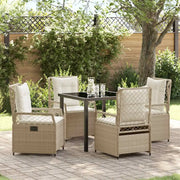 Set da Pranzo per Giardino 5 pcs Beige e Bianco Crema 3381010